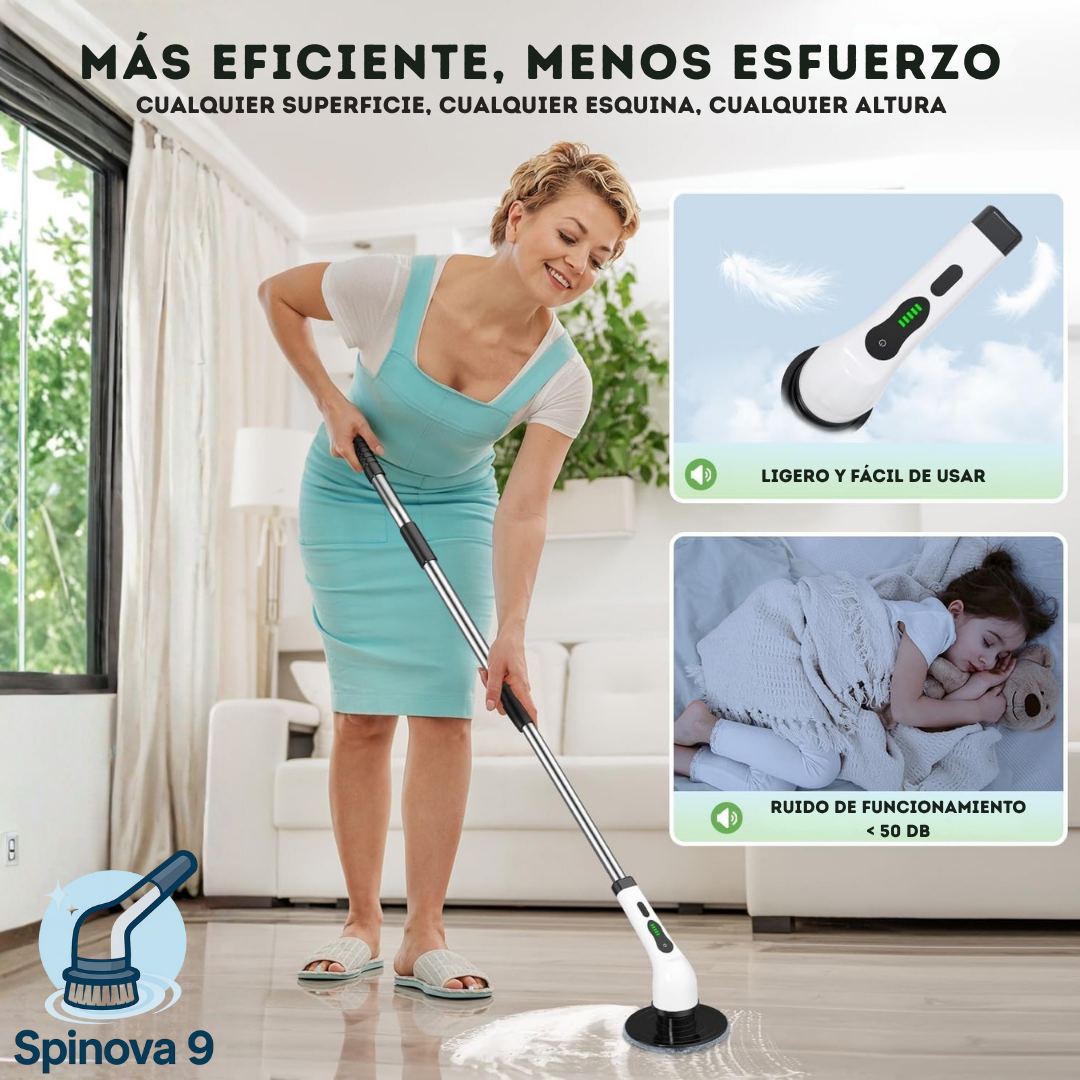SPINOVA9 | LIMPIADOR ELÉCTRICO INALÁMBRICO – PACK COMPLETO 9 EN 1