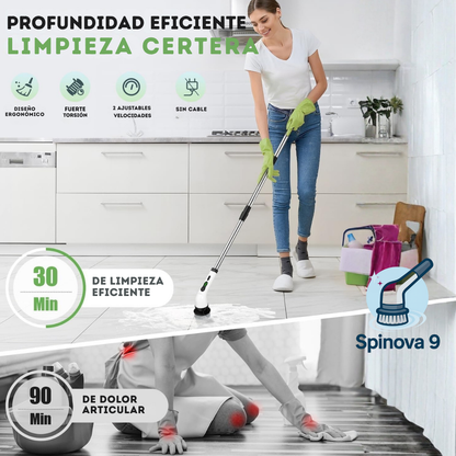 SPINOVA9 | LIMPIADOR ELÉCTRICO INALÁMBRICO – PACK COMPLETO 9 EN 1